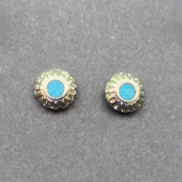 Vintage Turquoise & Sterling Necklace & Earring Set - Picture 4 of 6